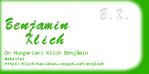 benjamin klich business card